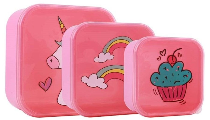 Set 3 cutii pentru alimente, design dinozaur