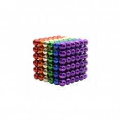 Joc Puzzle Antistres NeoCube cu 216 Bile Magnetice Multicolore, Diametru 5mm foto