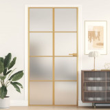 Usa interior Slim auriu 102,5x201,5cm sticla temperata/aluminiu GartenMobel Dekor, vidaXL