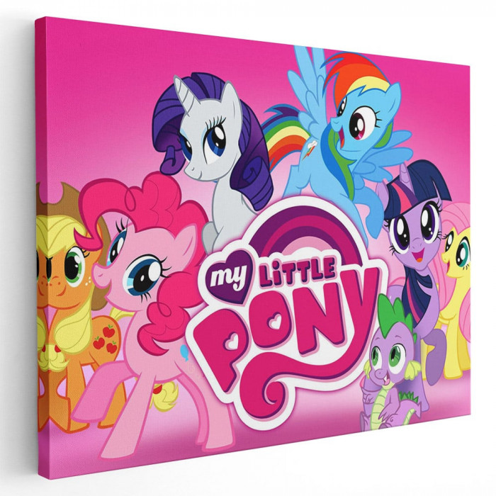 Tablou afis Micul Meu Ponei My Little Pony desene animate 2220 Tablou canvas pe panza CU RAMA 60x80 cm