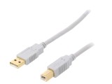 Cablu USB 2.0 A-B, 1,8m, aurit, gri - BQ CABLE