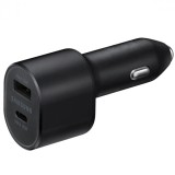 Incarcator auto Samsung Super Fast Charger 45W Usb C, 15W Usb A, L5300, Black, Bulk