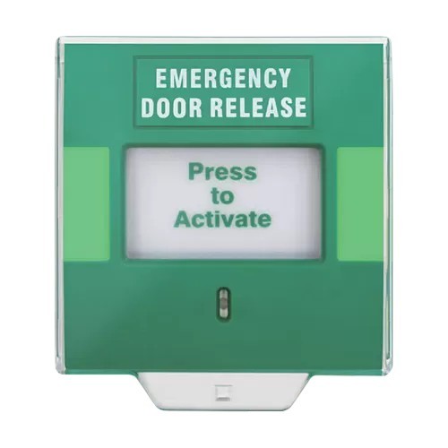 Buton aplicabil din plastic pentru iesire de urgenta, LED, buzzer (TEXT) CSB-802
