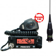 Pachet Statie Radio CB auto President Truman + Antena Alaska Inox foto