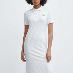 Lacoste rochie culoarea bej, midi, drept