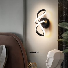 Aplica de perete LED, 40W, tip Papion negru, lumina calda/rece/neutra