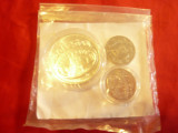 Set Monede FAO -contine : 100 lei 1995 argint 27,5g +2 monede diferite 10 lei NC