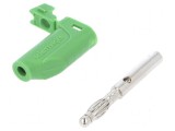 Conector banană 4mm 32A 33VAC 70VDC verde nichelat