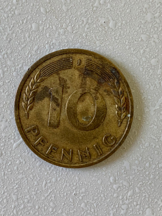 Moneda 10 PFENNIG - 1950 J - Germania - KM 108 (279)