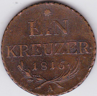 2. Austria 1 Kreuzer Creitar Krajczar 1816 A Viena