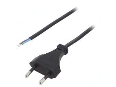 Cablu de Alimentare 2x0,5mm2 3m Negru 2,5A foto