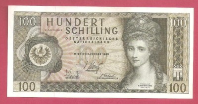 AUSTRIA 100 SHILLING / 1969. foto