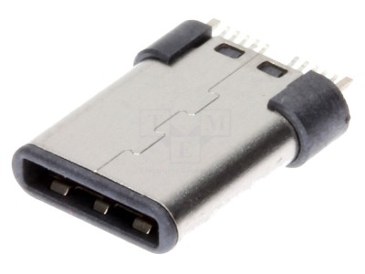 Conector USB-C vertical SMT, aurit, 5A foto