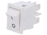 Rocker Switch DPST Albă 6A 250V IP40