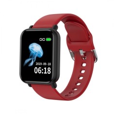 Ceas Smartwatch Techstar? R16, 1.3 inch IPS, Bluetooth 4.0 + EDR, Monitorizare Tensiune, Puls, Oxigen Sange, Pasi, Traseu, Rosu foto