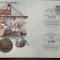 GERMANIA DEMOCRATA - FDC SI MONEDA 5 MARK 1988, 30 ANI PORTUL ROSTOCK