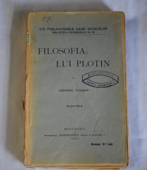 Grigore Tausan - Filosofia lui Platon (editia a III-a, 1923)