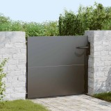 vidaXL Poartă de grădină Negru 105 x 100 cm Oțel vopsit &icirc;n pulbere