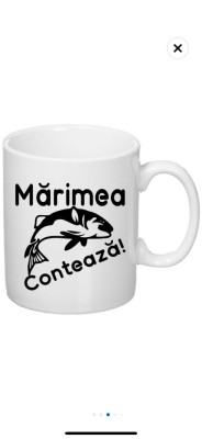 Cana alba personalizata &amp;quot;Marimea Conteaza&amp;quot;, INOVATIX&amp;reg;. 330ml foto