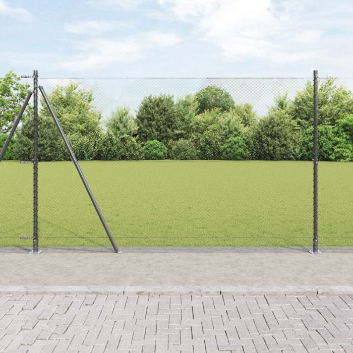 vidaXL Gard hexagonal Gri 1.4x50 m Oțel