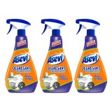 Set 3x Solutie degresanta cu pulverizator, bucatarue, Asevi 750ml