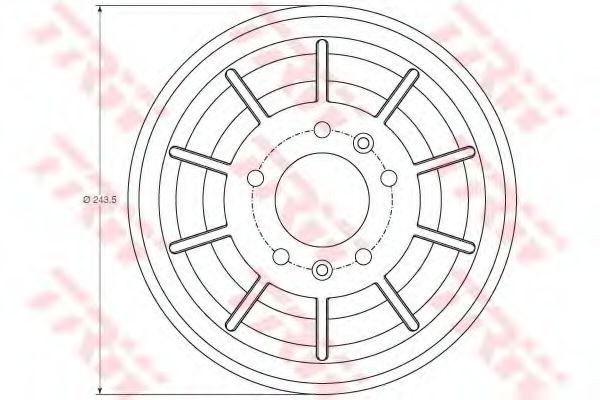 Tambur frana PEUGEOT EXPERT caroserie (VF3A, VF3U, VF3X) (2007 - 2016) TRW DB4405