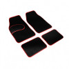 Set 4 Covorase Auto Universale RoGroup, Mocheta Bordurata Rosu, Antiderapante, Autoturisme
