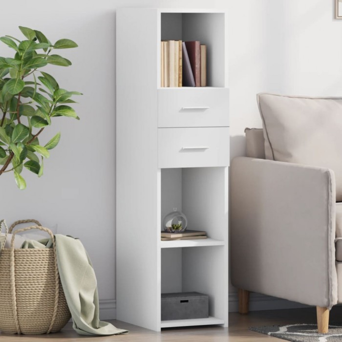 Gossi dulap inalt, alb, 30x42,5x124 cm, lemn prelucrat