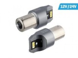 Set 2 Becuri LED P21W BA15s 12V/24V, 6500K, Alb Rece, CANBUS - Pozitie, Stop, Marsarier, Semnalizare, Interior