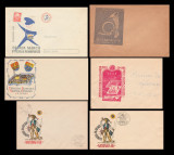 1958-1982 Romania - Lot 35 plicuri de expozitii filatelice netimbrate, o eroare