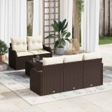 VidaXL Set de canapele pentru grădină 6 pcs Maro, Crem 55 x 55 x 37 cm