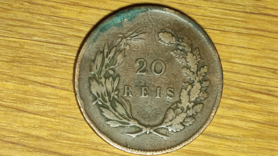 Portugalia - moneda de colectie - 20 reis 1891 - Carlos I - foarte frumoasa ! foto