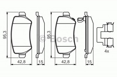 Set placute frana,frana disc OPEL ZAFIRA B (A05) (2005 - 2016) BOSCH 0 986 494 654 foto