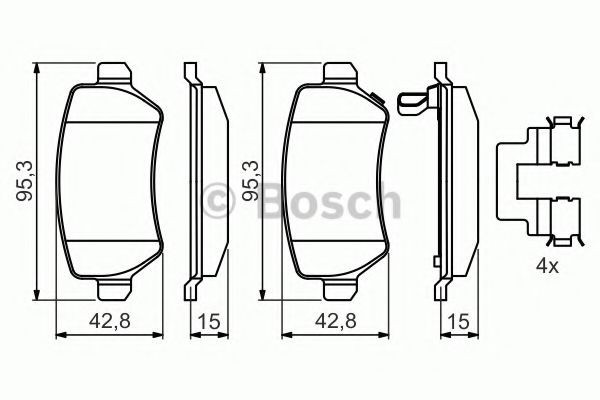 Set placute frana,frana disc OPEL ASTRA G Limuzina (F69) (1998 - 2009) BOSCH 0 986 494 654