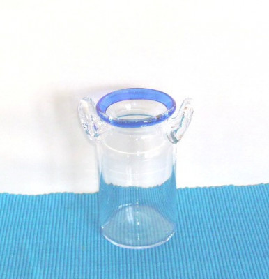 Vas cristal cu anse suflat manual Studio-Art colectie Blue Kant - Bergdalahyttan foto