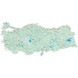 Harta administrativa a Turciei, PVC, fara sipci, pentru perete, 50 x 70 cm