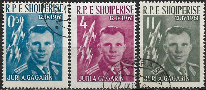 B0152 - Albania 1962 - Gagarin,serie 3v.stampilat-cto