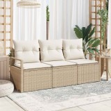 vidaXL Set de canapele pentru grădină cu pernă 3 pcs Bej, crem