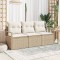 vidaXL Set de canapele pentru grădină 3 pcs Bej Rattan poli 3346241