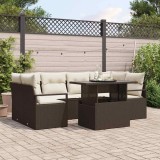 Cumpara ieftin Set de canapele pentru grădină 7 pcs Maro Rattan poli
