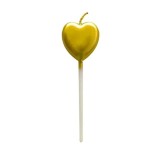 Cumpara ieftin Lumanare eleganta pentru tort, model inima stralucitoare, cu suport, 11 x 3.2 cm, decor festiv pentru evenimente speciale, auriu