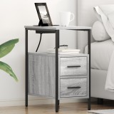 vidaXL Noptiere 2 pcs sonoma gri 30 x 48 x 61 cm Lemn compozit