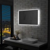 VidaXL Oglindă cu LED pentru perete de baie, 100 x 60 cm