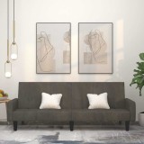 vidaXL Canapea extensibilă cu 2 locuri, gri &icirc;nchis, catifea 375775