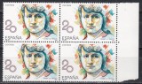 Spania 1989 - Portret de femeie, Bloc de 4, MNH, Nestampilat