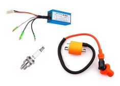CDI + Bobina + Bujie E6TC Sport Scuter Aprilia Scarabeo 49cc 50cc 80cc