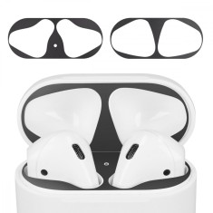 Set 2 Aparatori de praf pentru casti Apple AirPods 2/AirPods 1, Kwmobile, Negru, Plastic, 48242.01