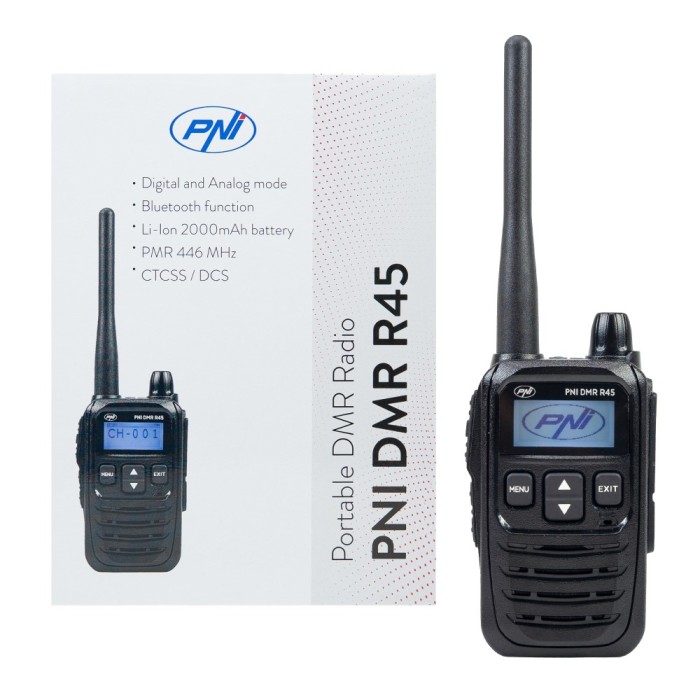 Aproape nou: Statie radio portabila PNI DMR R45, digital si analogic, 446MHz, 16 ca