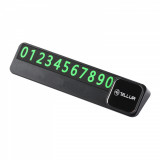 Suport numar telefon Tellur Basic pentru parcare temporara, plastic, negru