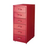 Comodă sertare metalice Ikea Helmer, roșie, nouă